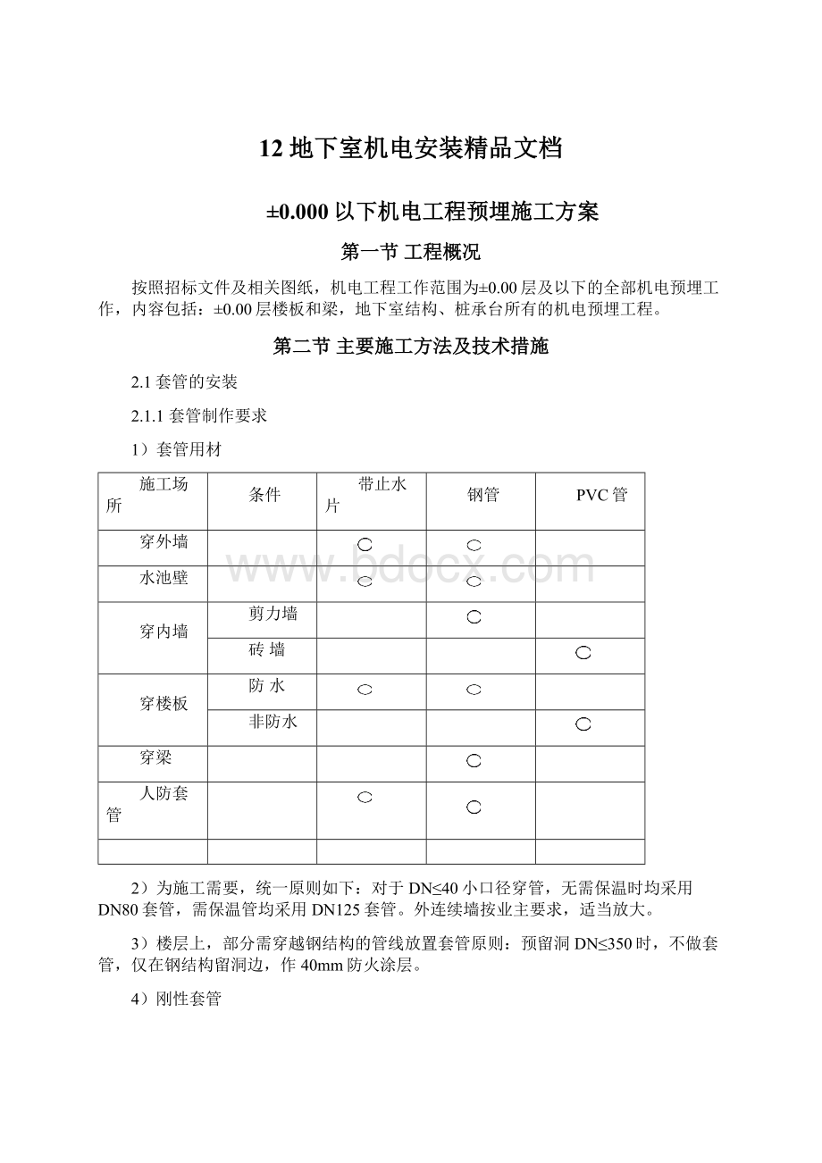 12地下室机电安装精品文档.docx