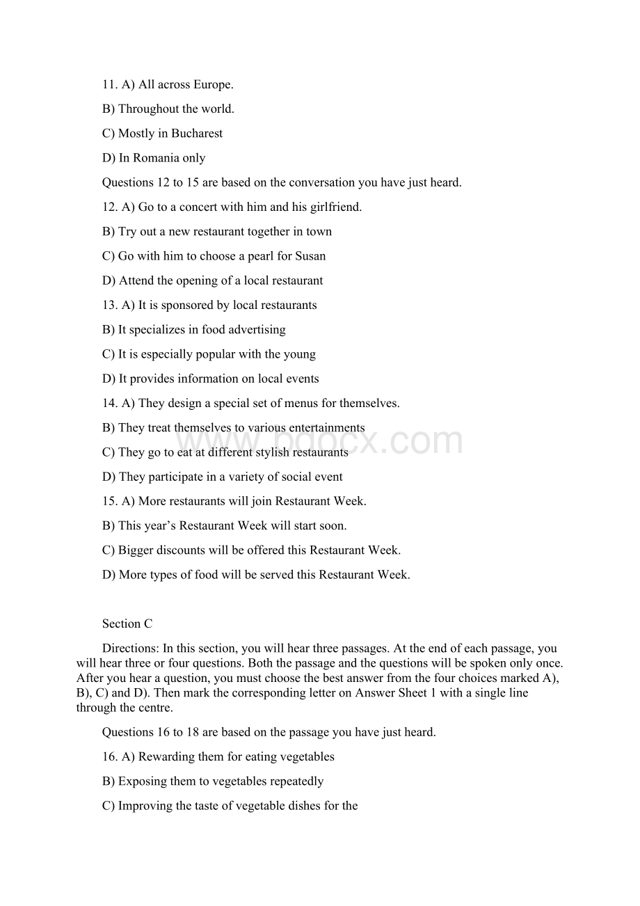 大学英语四级真题完整版第2套.docx_第3页