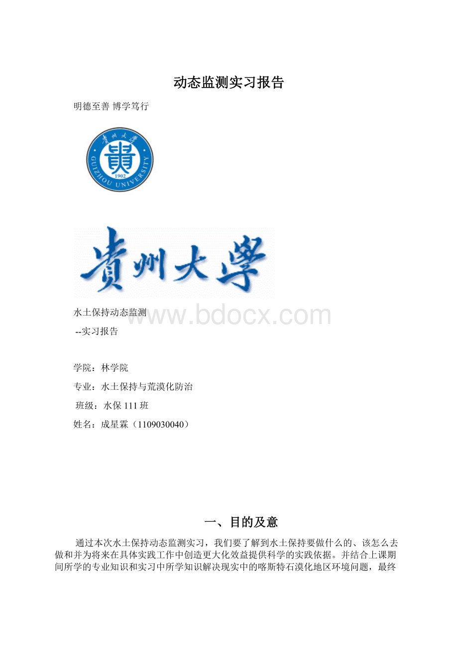 动态监测实习报告文档格式.docx_第1页