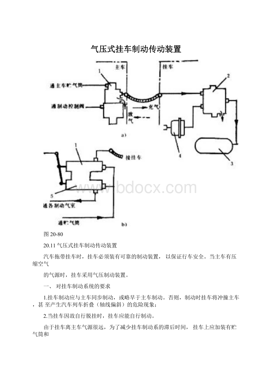 气压式挂车制动传动装置.docx_第1页