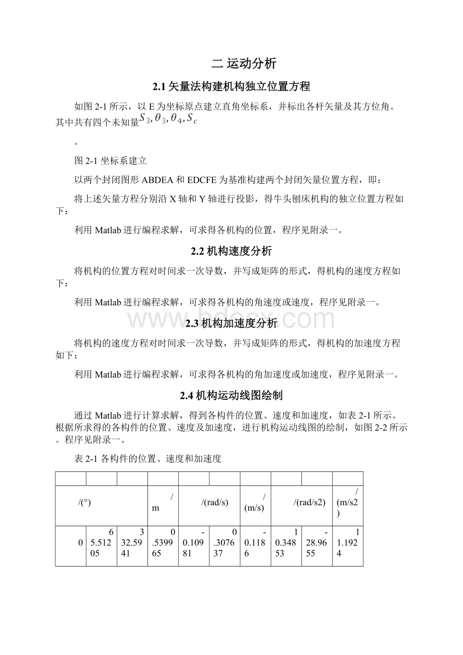 牛头刨床机构运动分析.docx_第2页