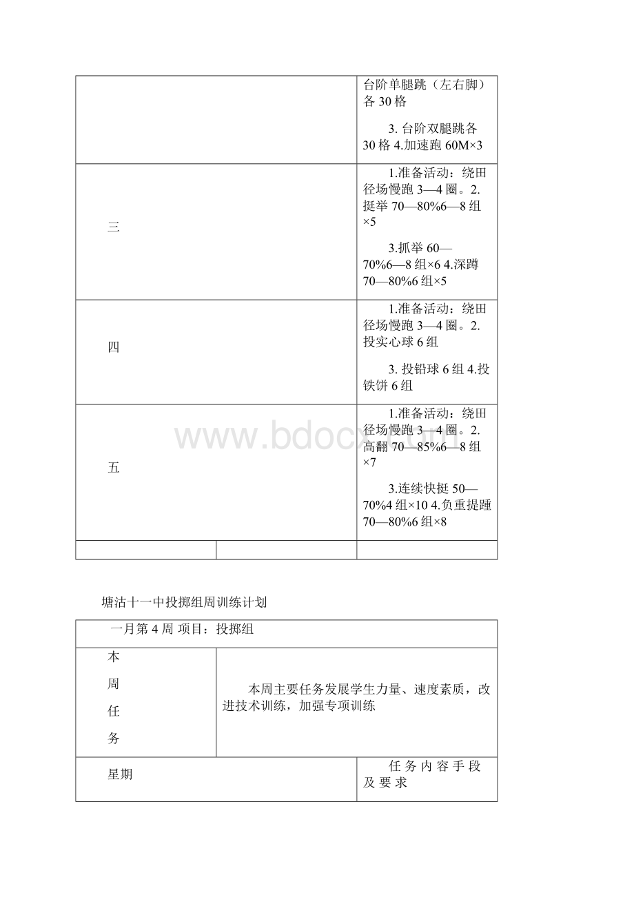 201X年投掷组周训练计划Word文档格式.docx_第2页