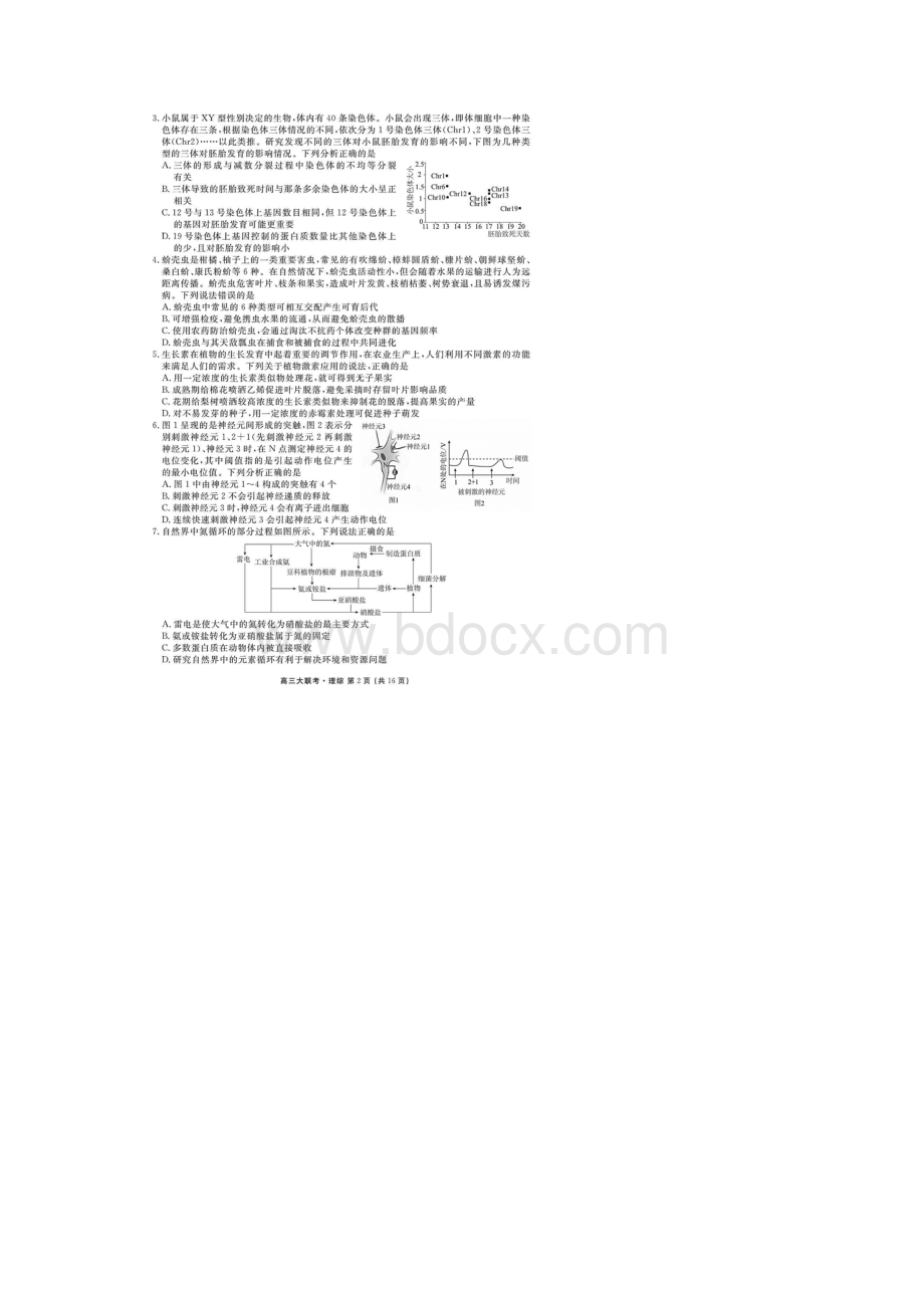 高考模拟卷卫冕联考全国卷理科综合试题含答案解析文档格式.docx_第2页