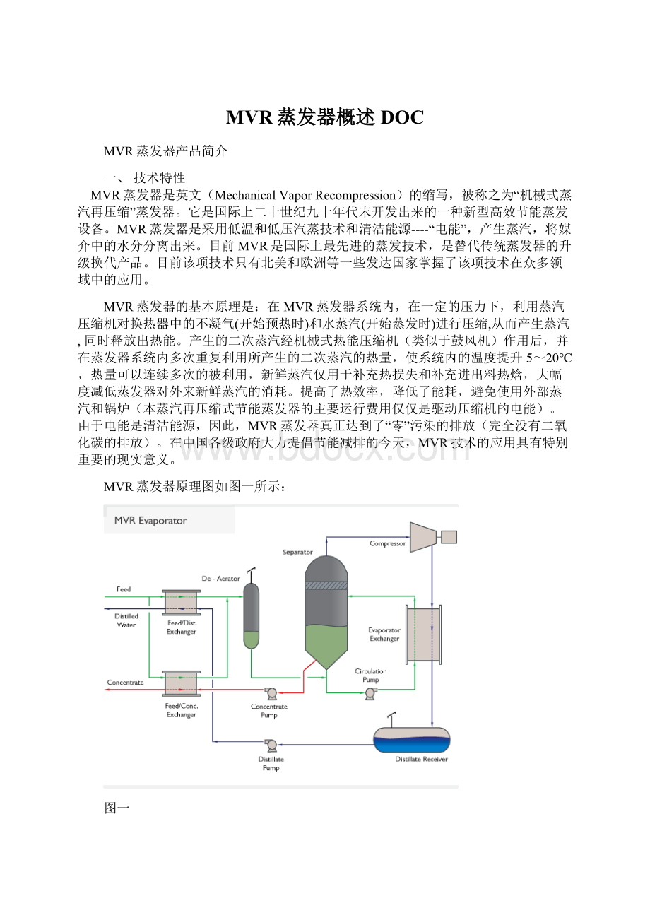 MVR蒸发器概述DOCWord格式.docx