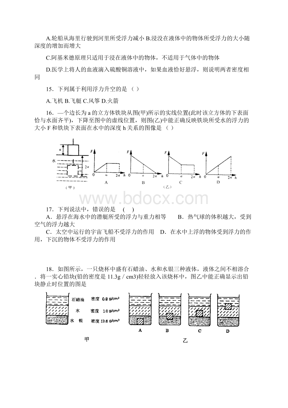 初中物理绝对经典80道难题浮力Word格式文档下载.docx_第3页