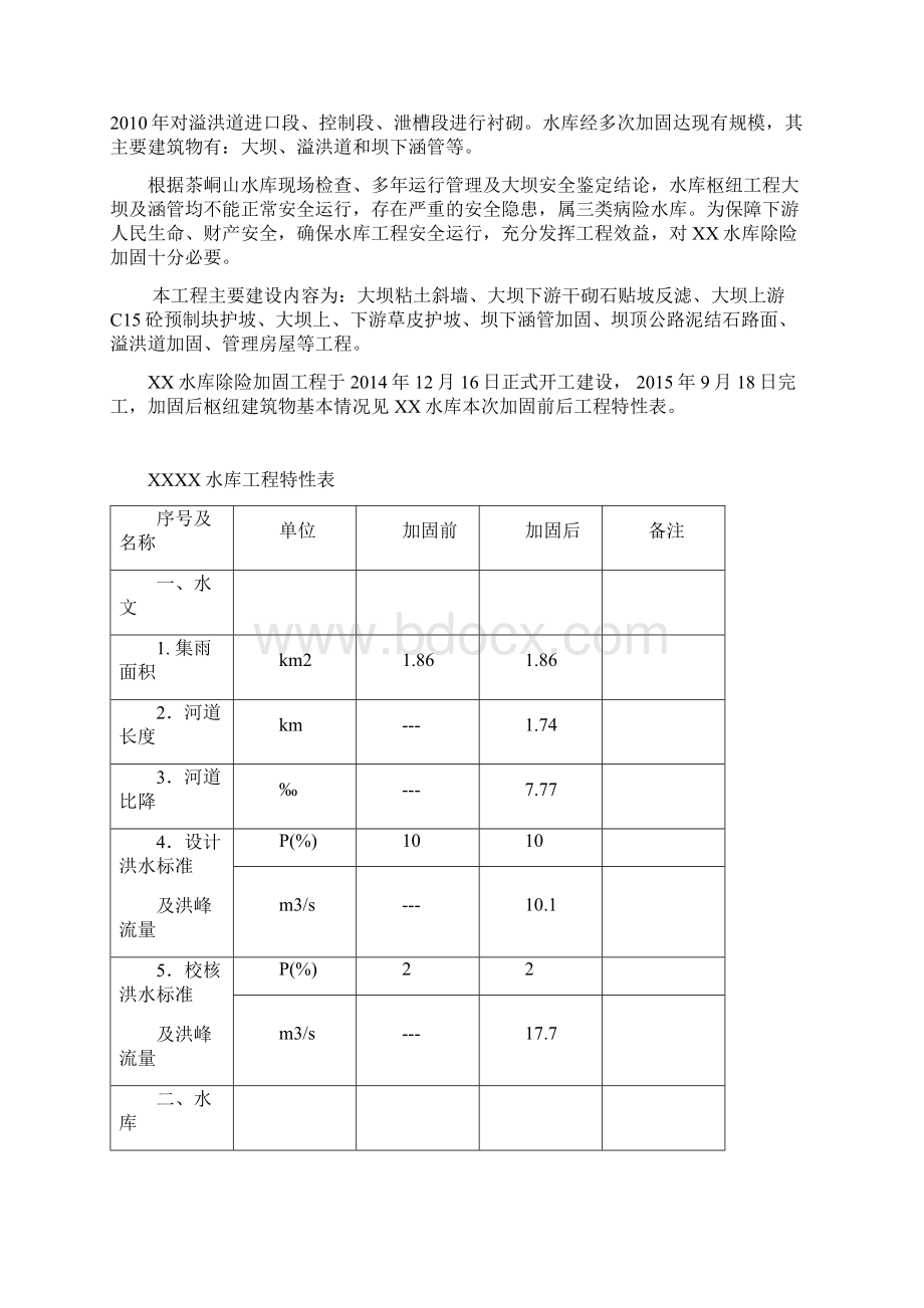 XX小二型水库工程运行管理报告剖析Word下载.docx_第2页