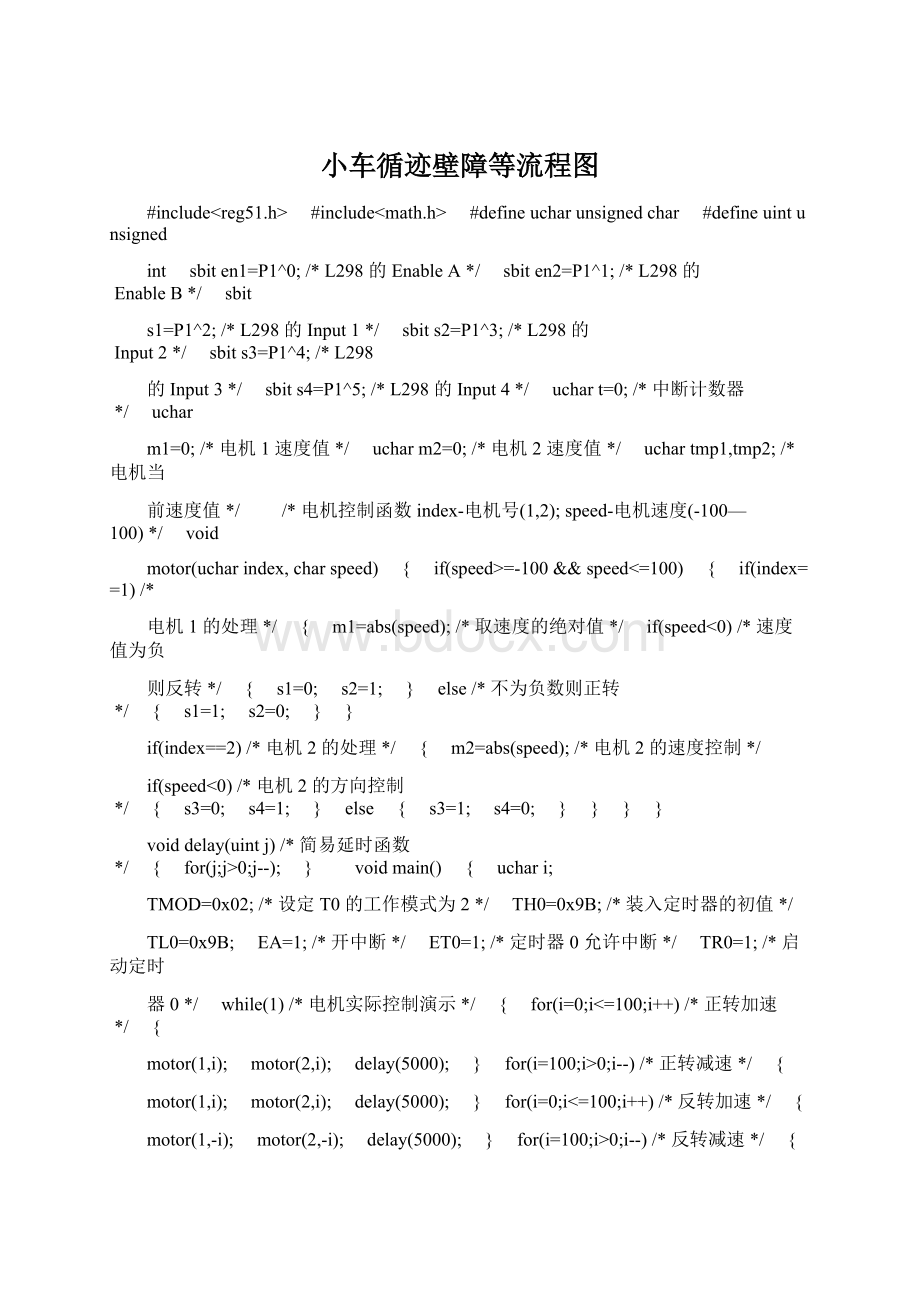 小车循迹壁障等流程图Word文档格式.docx