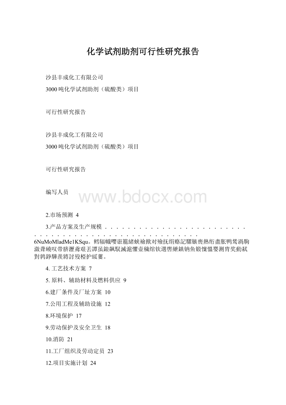 化学试剂助剂可行性研究报告Word文档格式.docx