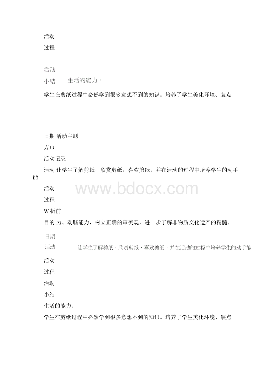 乡村少年宫剪纸活动记录Word文档格式.docx_第3页