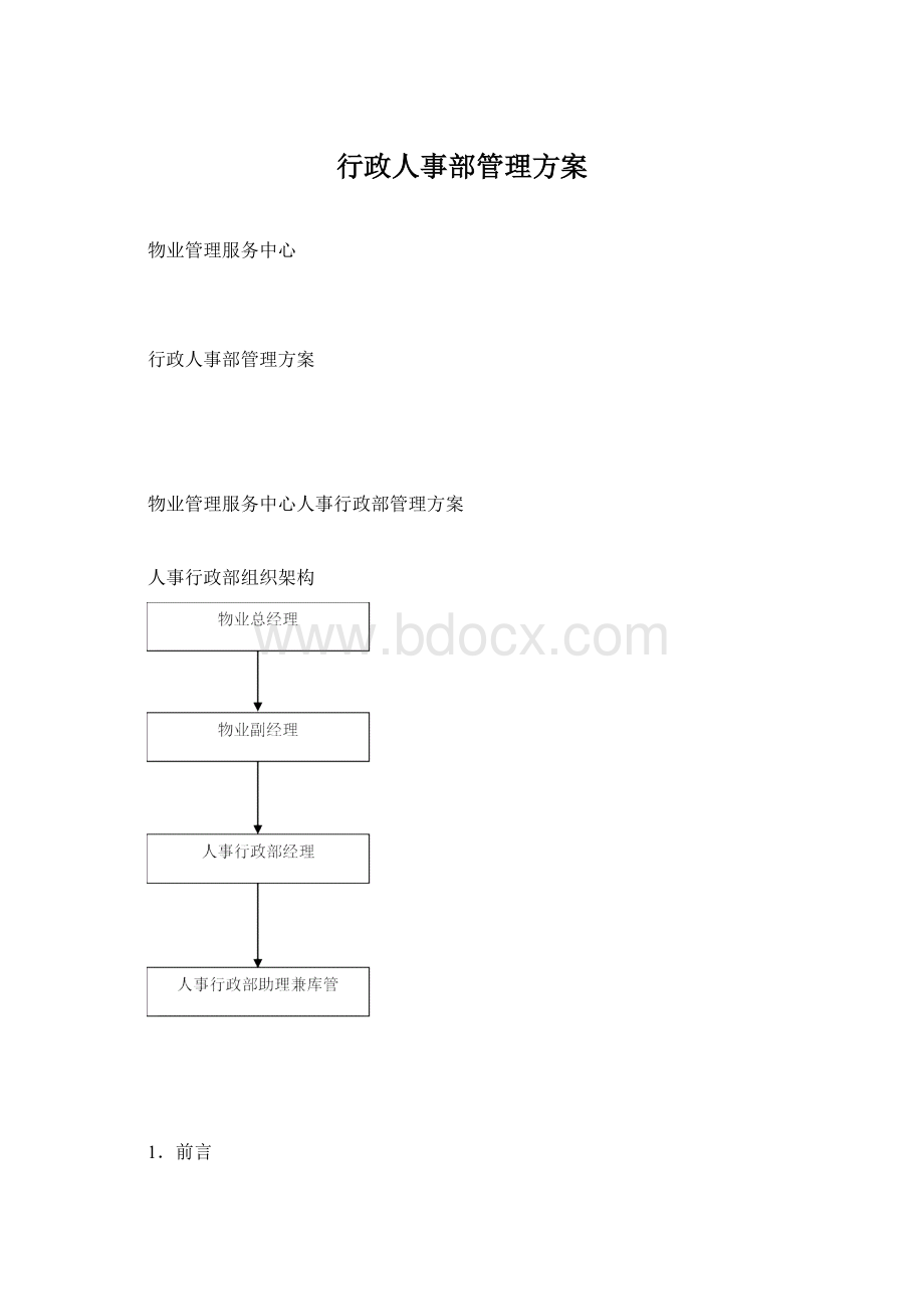 行政人事部管理方案Word下载.docx