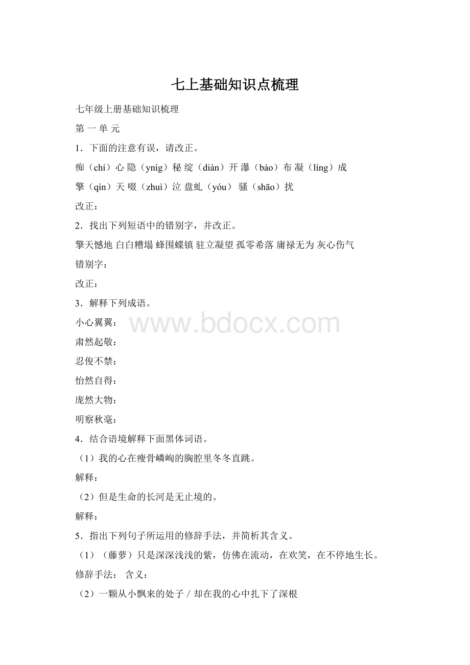 七上基础知识点梳理Word文档格式.docx_第1页