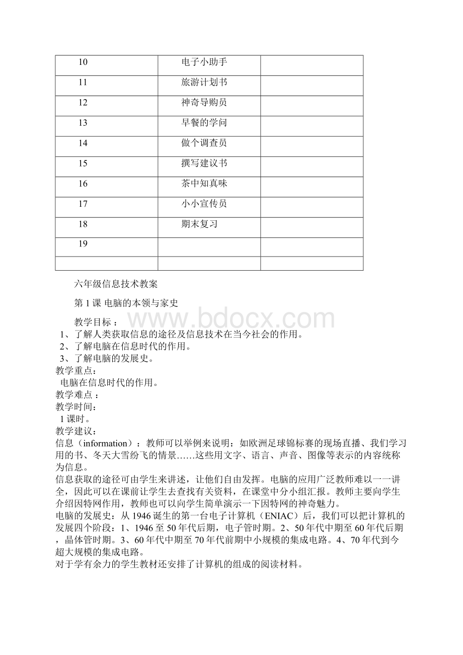 小学六年级下册信息教学计划及教案.docx_第3页