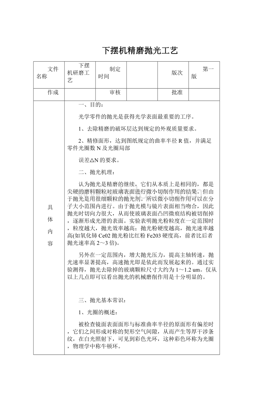 下摆机精磨抛光工艺Word文档下载推荐.docx