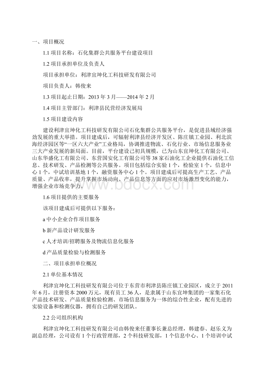 石化集群公共服务平台建设项目可行性研究报告Word文档格式.docx_第3页