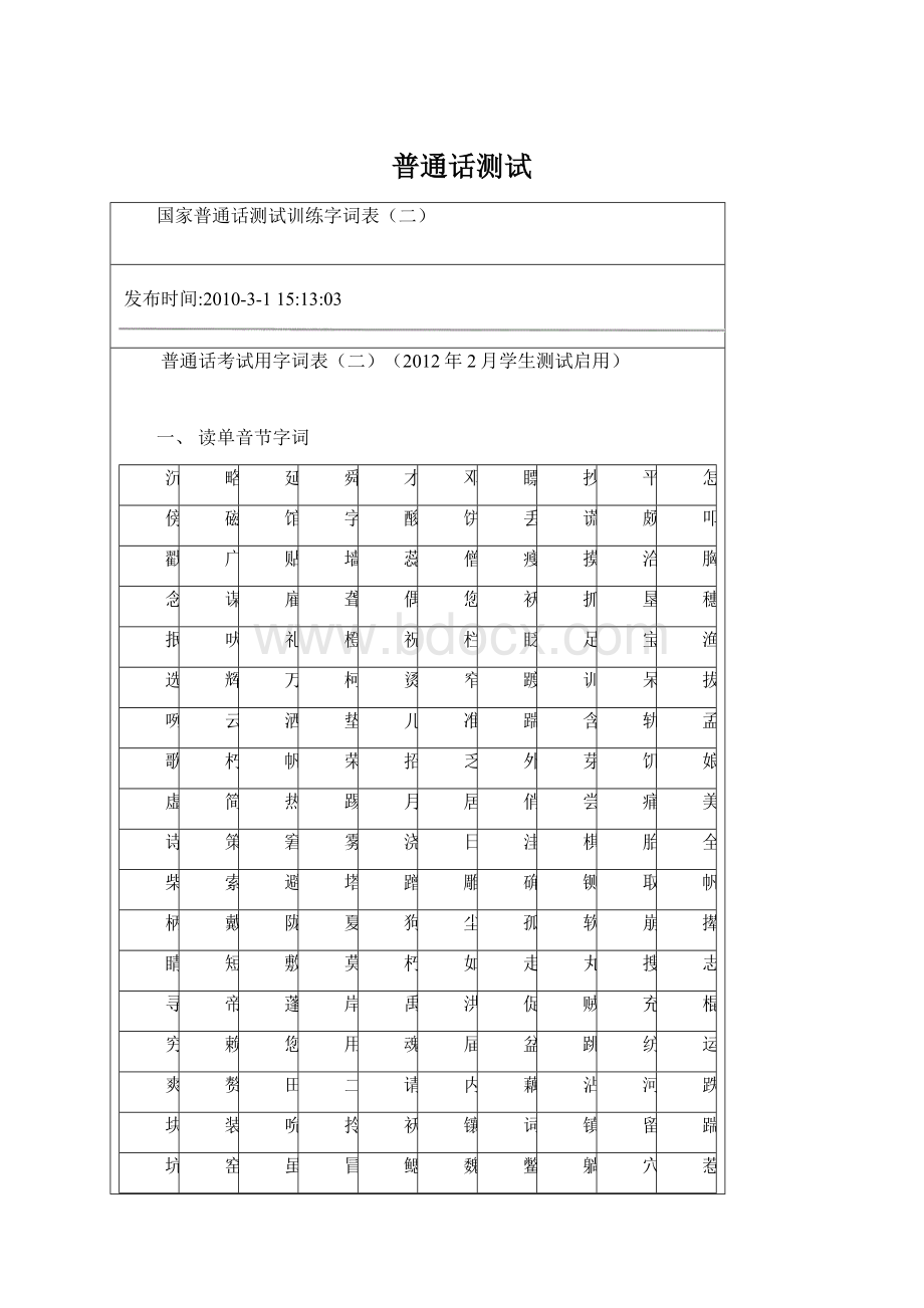 普通话测试Word格式文档下载.docx