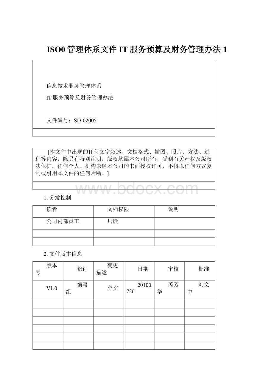 ISO0管理体系文件IT服务预算及财务管理办法1.docx