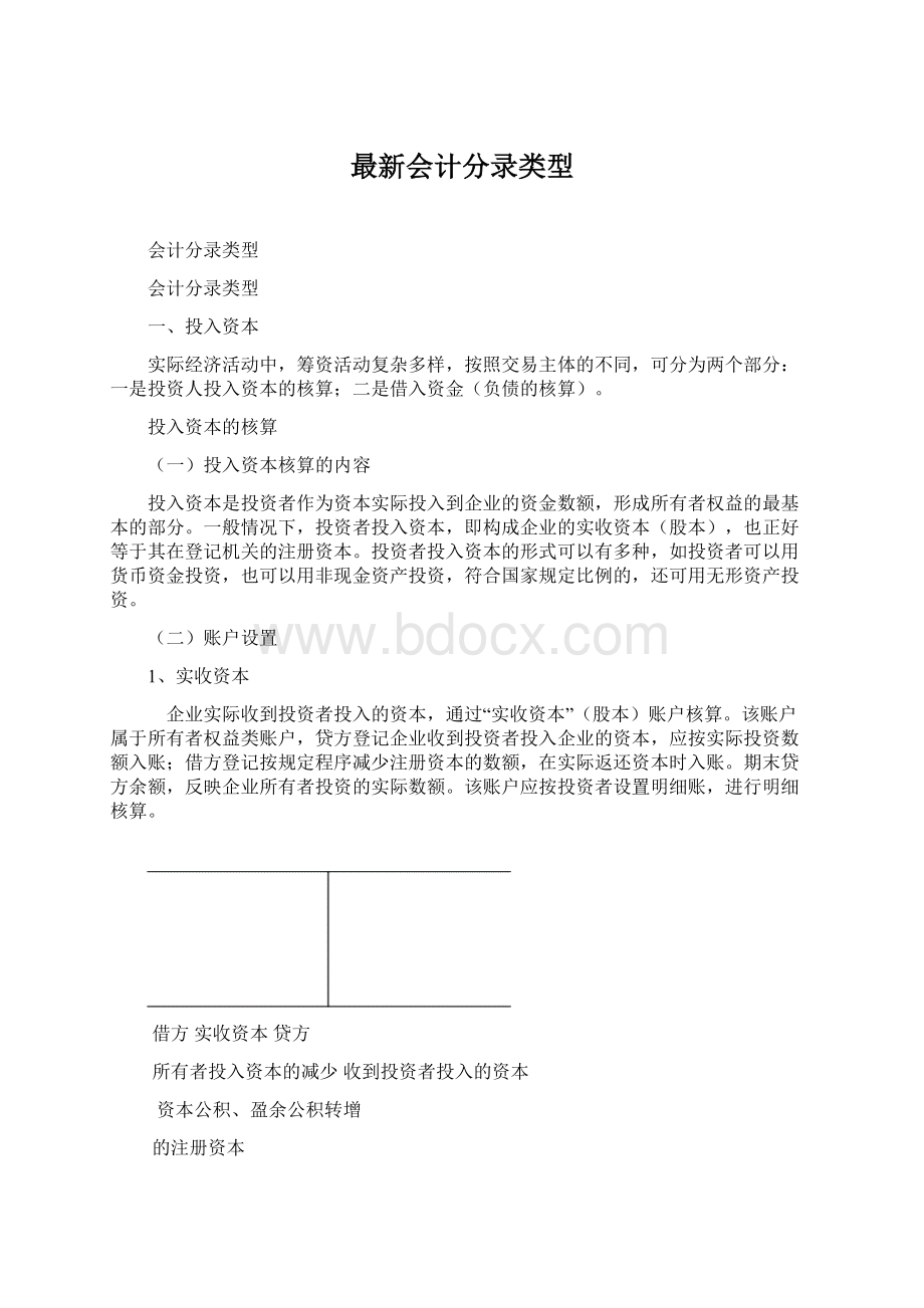 最新会计分录类型Word格式文档下载.docx