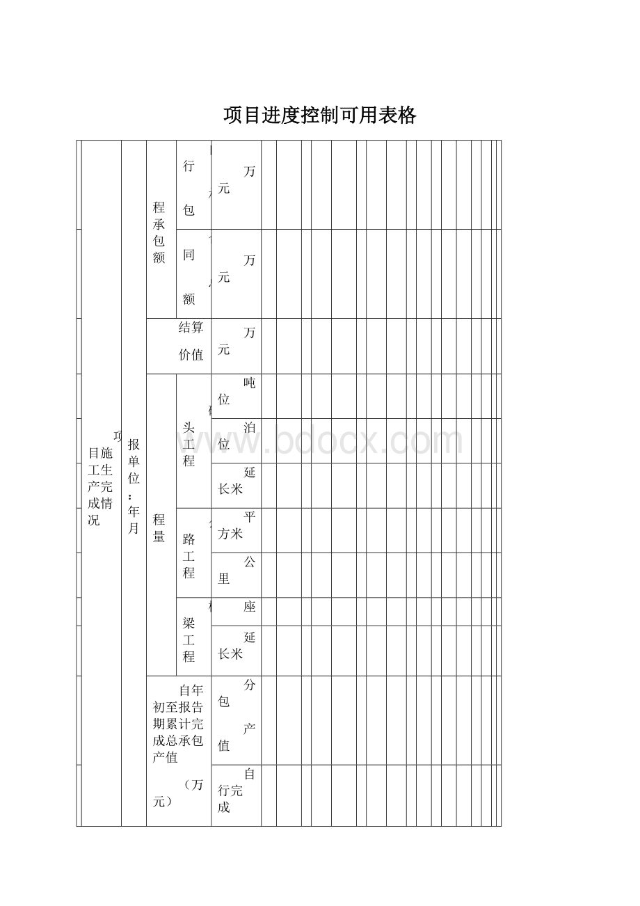 项目进度控制可用表格.docx_第1页