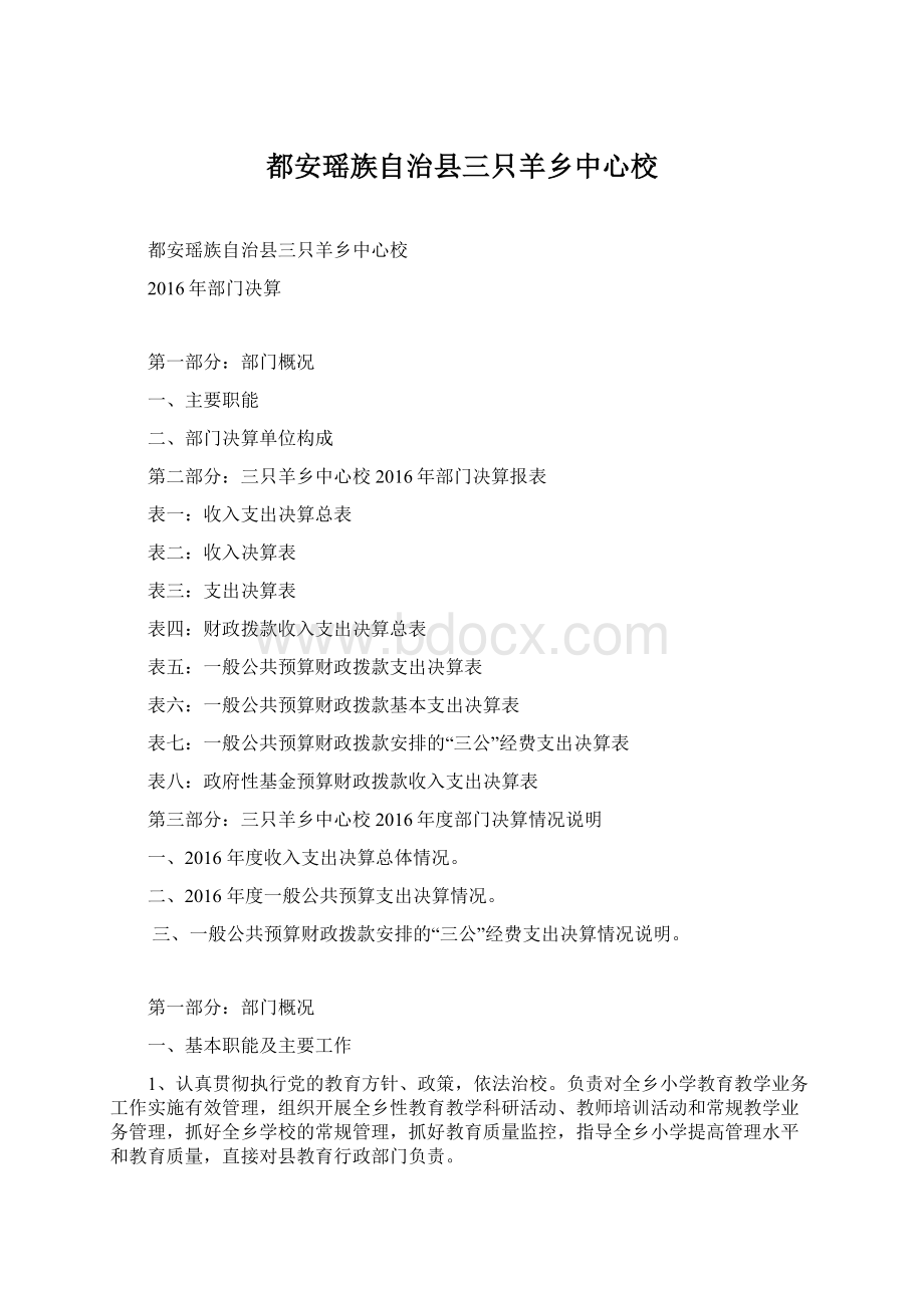 都安瑶族自治县三只羊乡中心校Word文件下载.docx_第1页