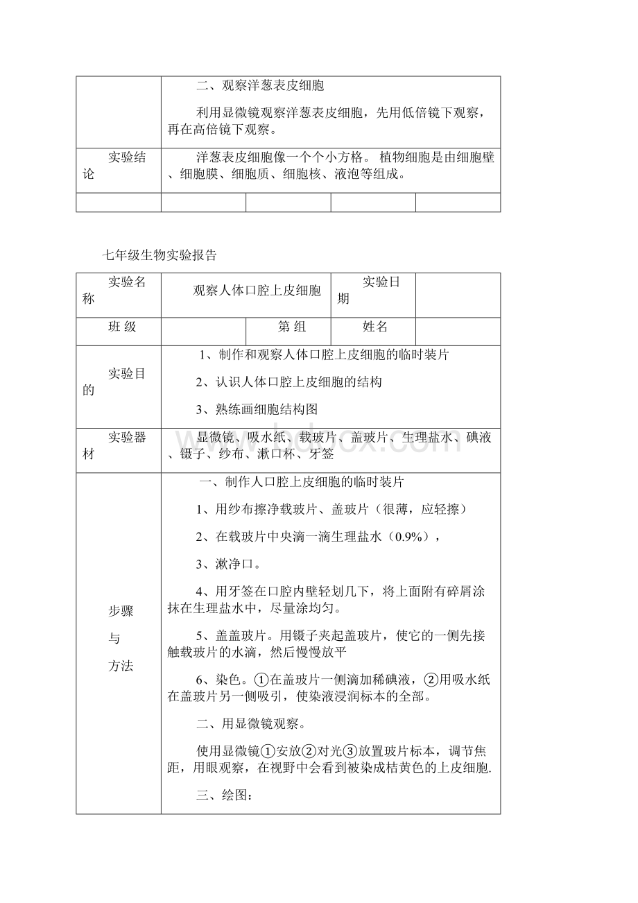 七上生物实验报告Word文档下载推荐.docx_第3页