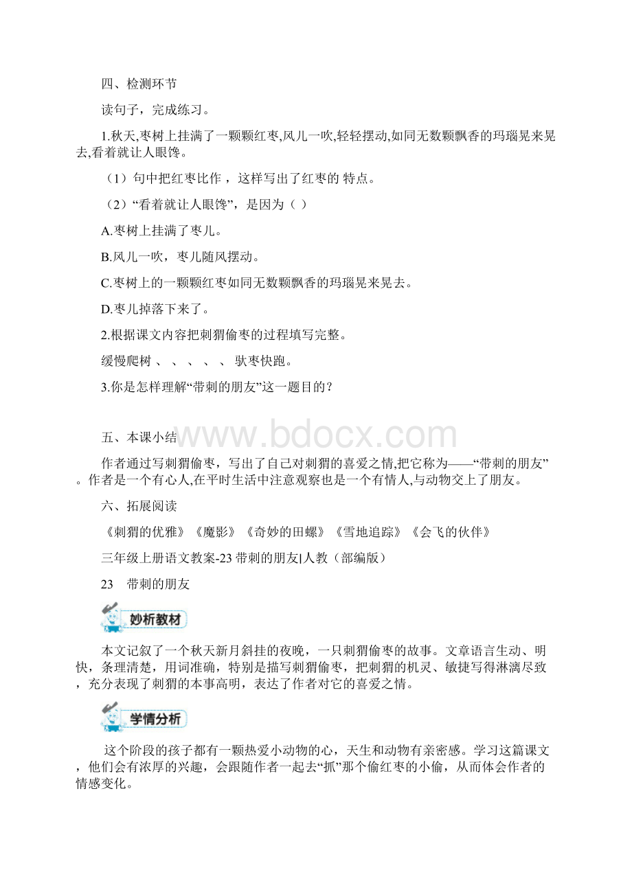 《带刺的朋友》公开课教案优秀教学设计12.docx_第3页