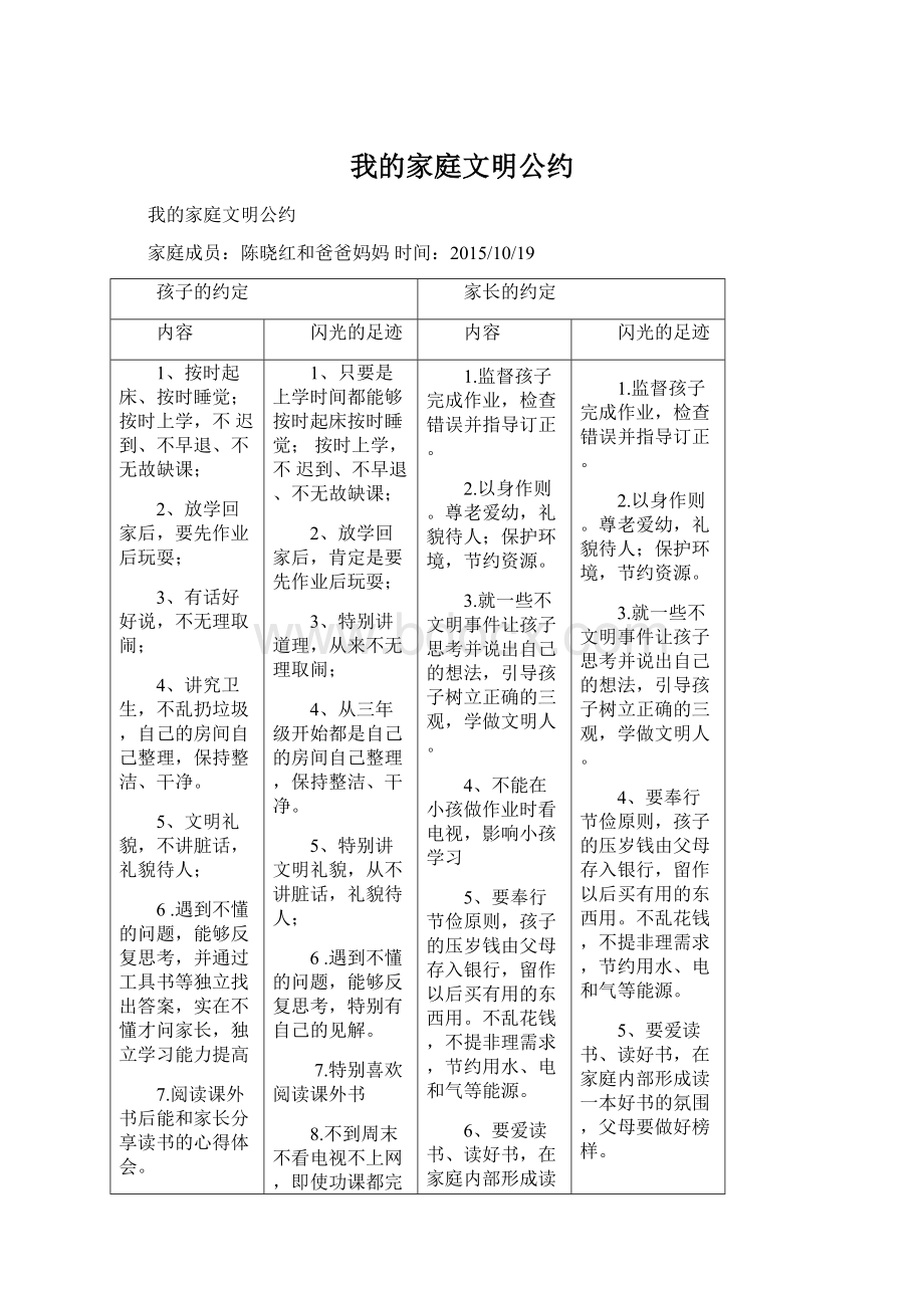 我的家庭文明公约.docx_第1页