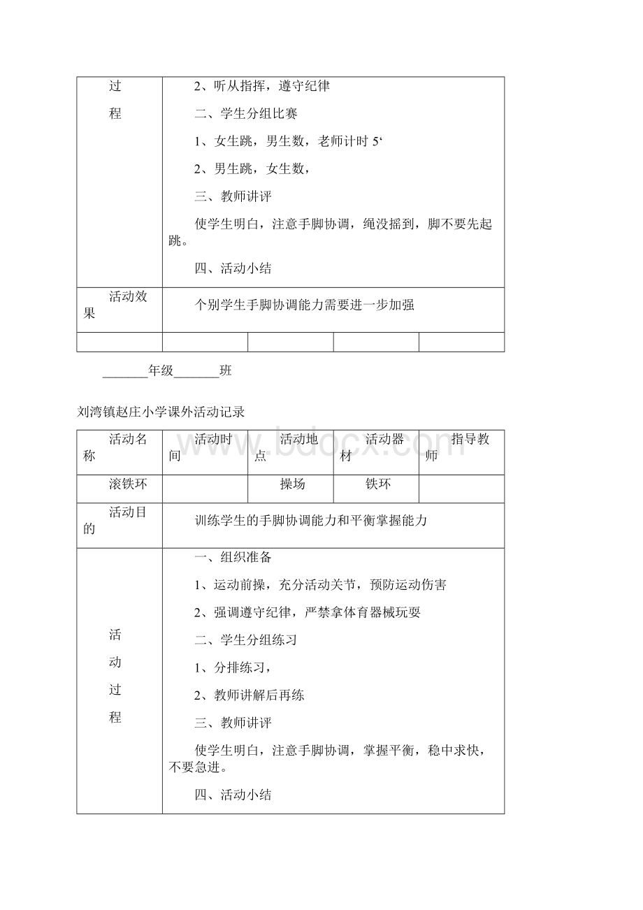 赵庄小学课外体育活动记录.docx_第2页