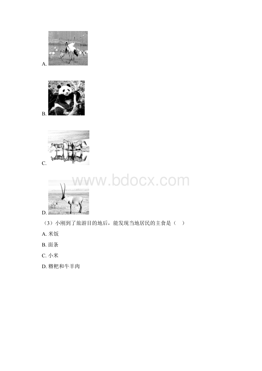 八年级地理下册 第九章 青藏地区单元练习 新人教版.docx_第2页