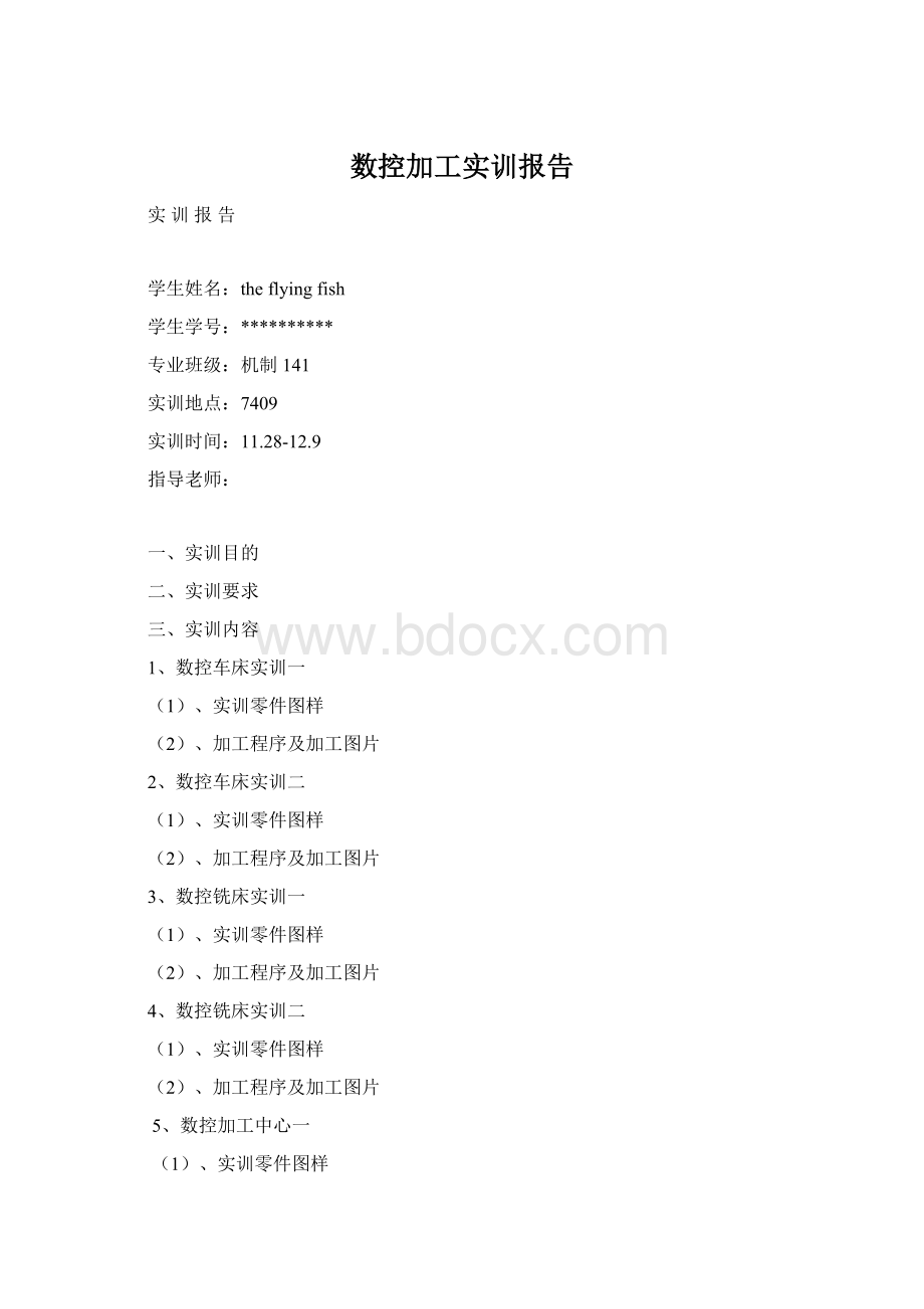 数控加工实训报告.docx_第1页