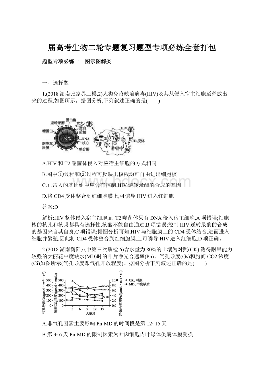 届高考生物二轮专题复习题型专项必练全套打包.docx