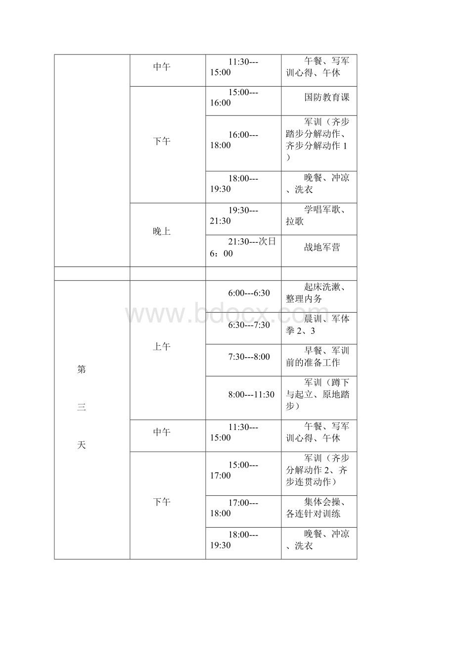 大一新生军训工作方案Word文档下载推荐.docx_第3页