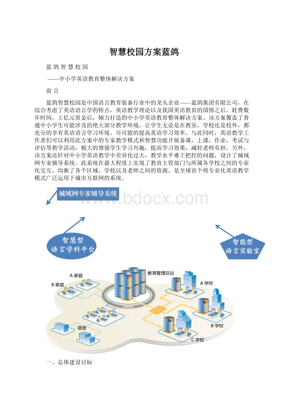 智慧校园方案蓝鸽文档格式.docx