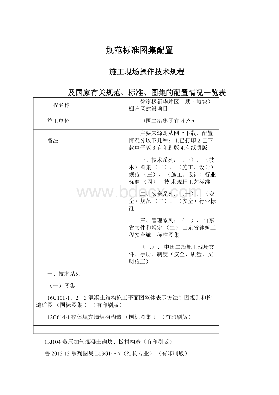 规范标准图集配置.docx_第1页