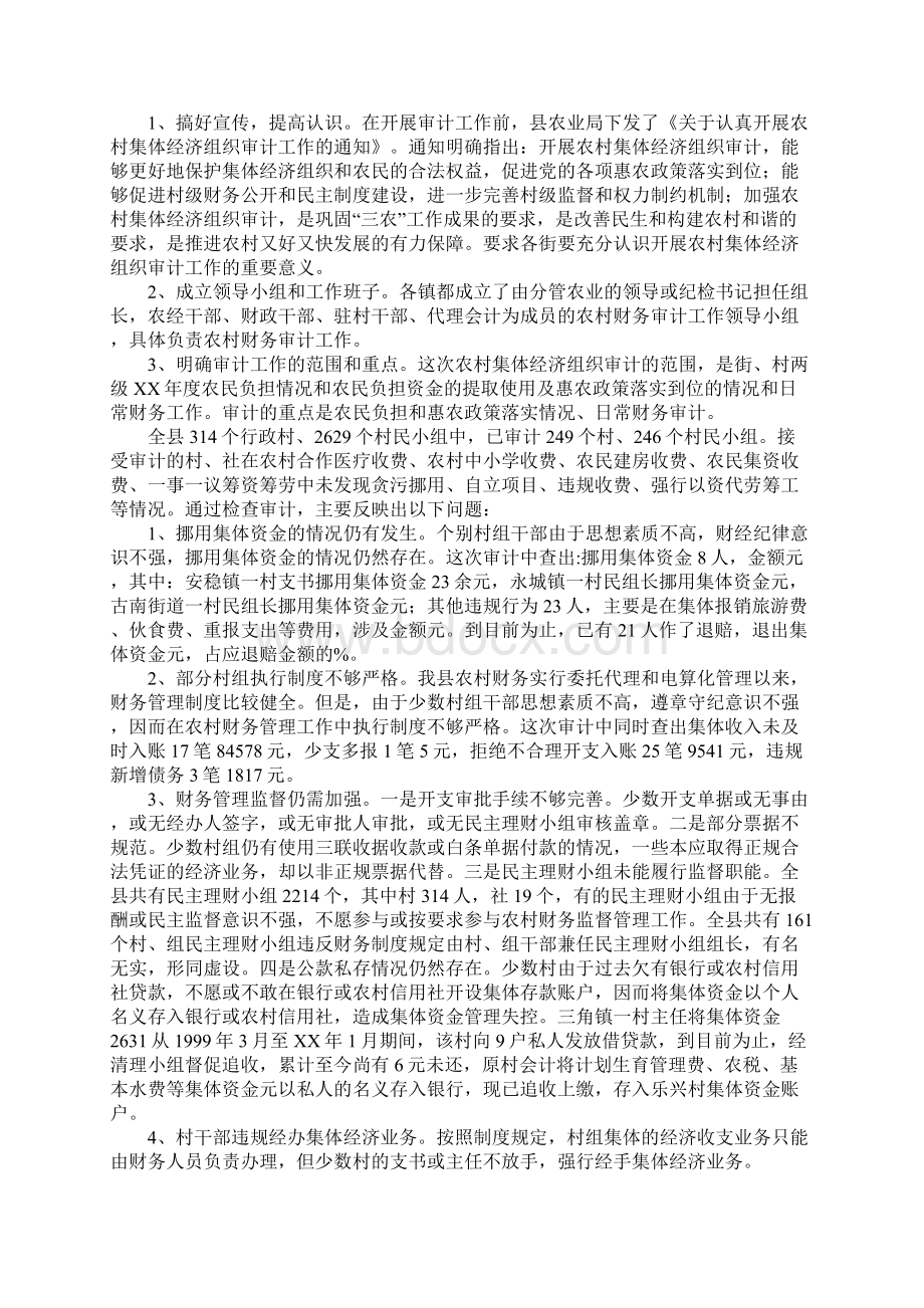 最新总结大全村级财务审计工作总结.docx_第3页