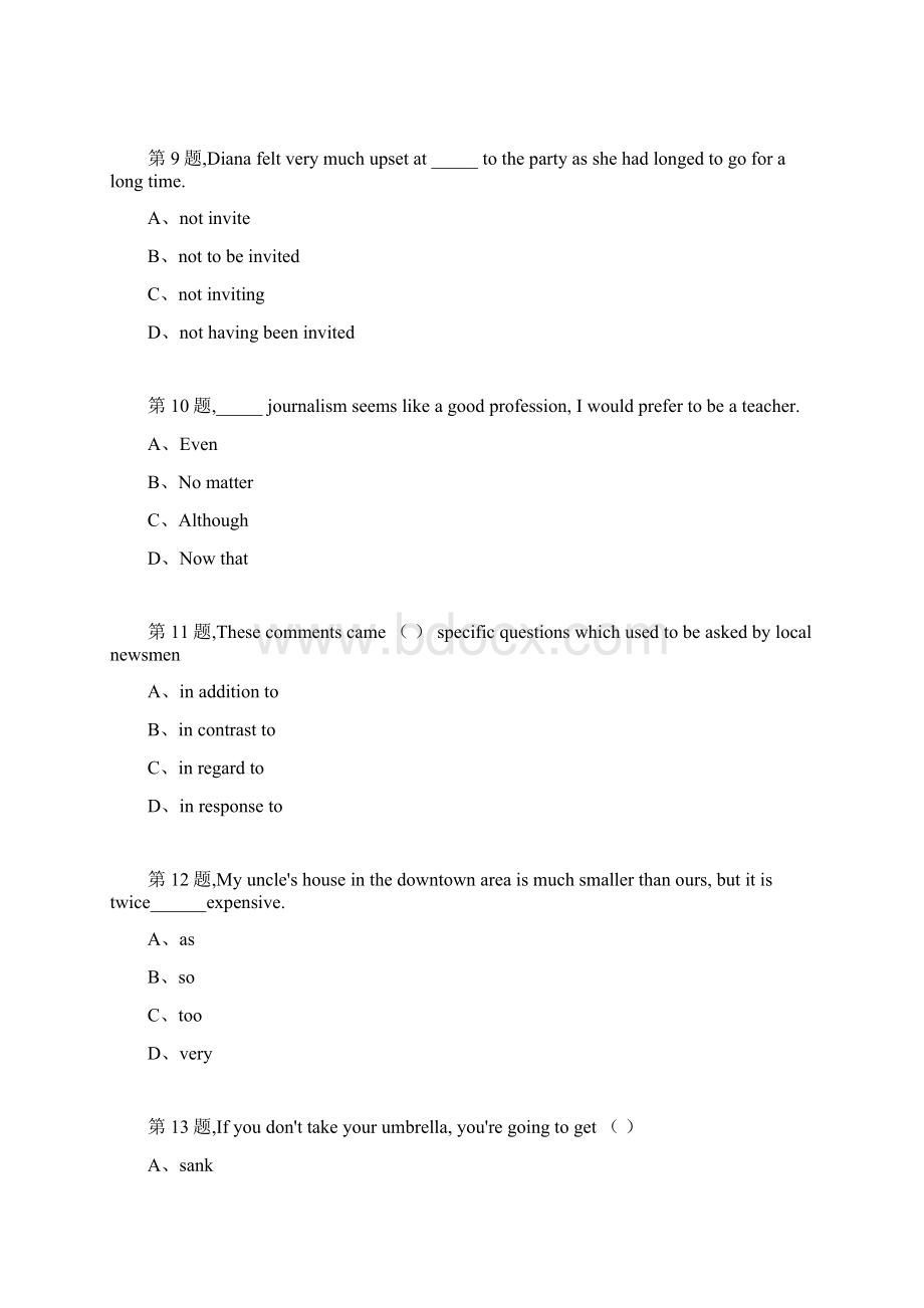 石油华东春季学期《科技英语》在线考试补考适用于份考试Word文档格式.docx_第3页