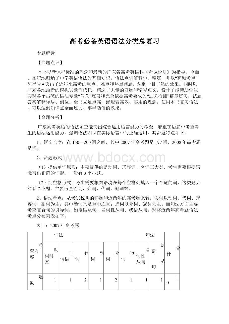 高考必备英语语法分类总复习Word格式.docx_第1页