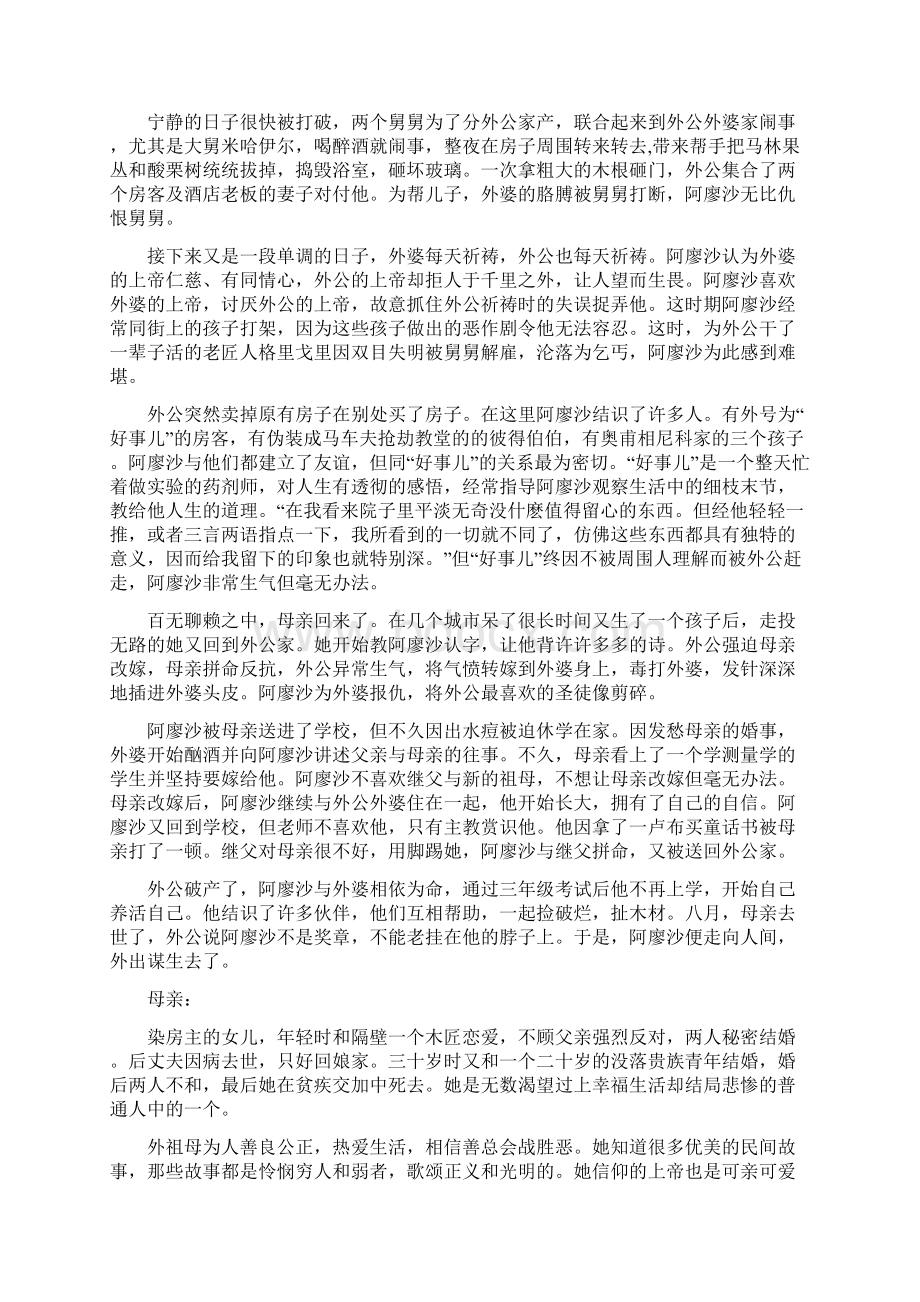 高尔基童年人物分析报告推荐.docx_第2页