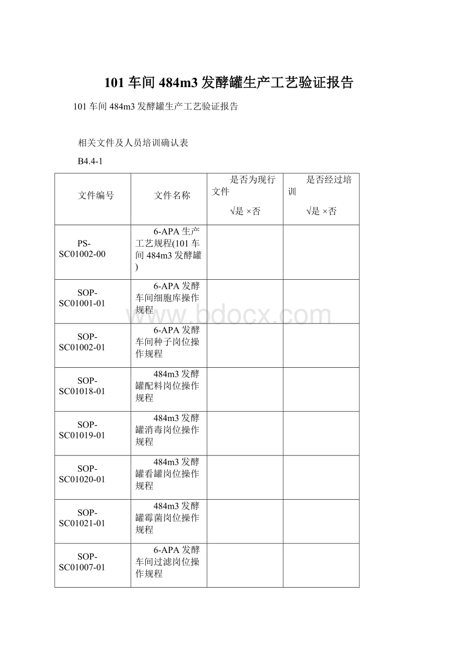 101车间484m3发酵罐生产工艺验证报告Word文件下载.docx_第1页