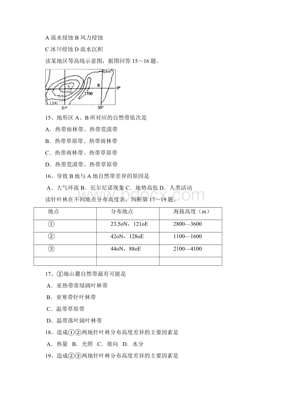 高三地理选择题自然地理.docx_第3页