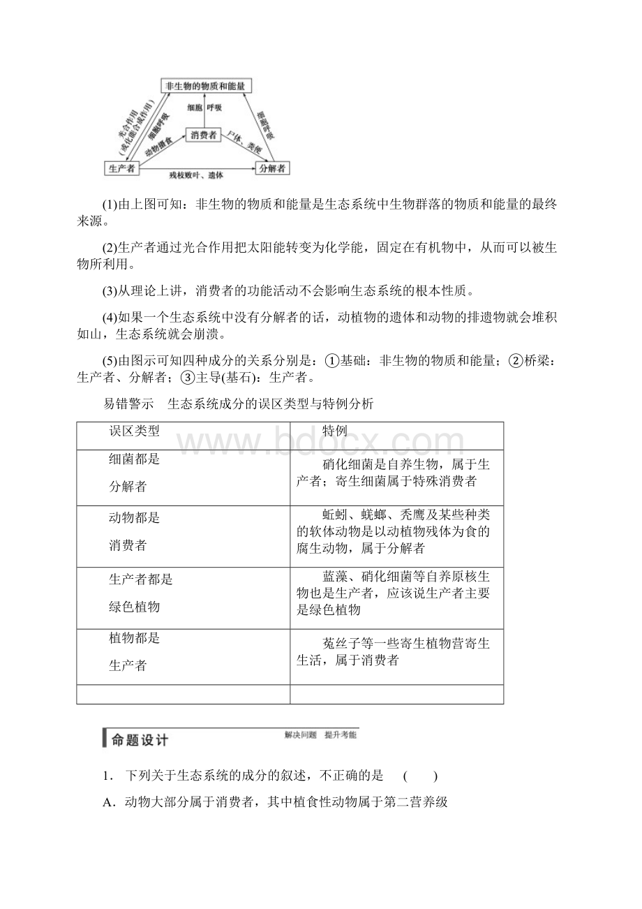 步步高届高考生物一轮总复习精品讲义 第32讲 生态系统的结构 新人教版Word文档下载推荐.docx_第2页