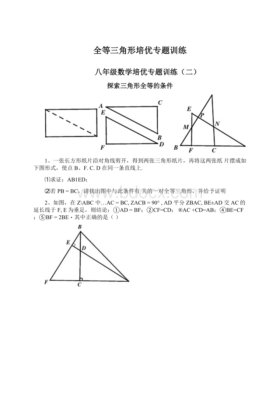 全等三角形培优专题训练.docx_第1页