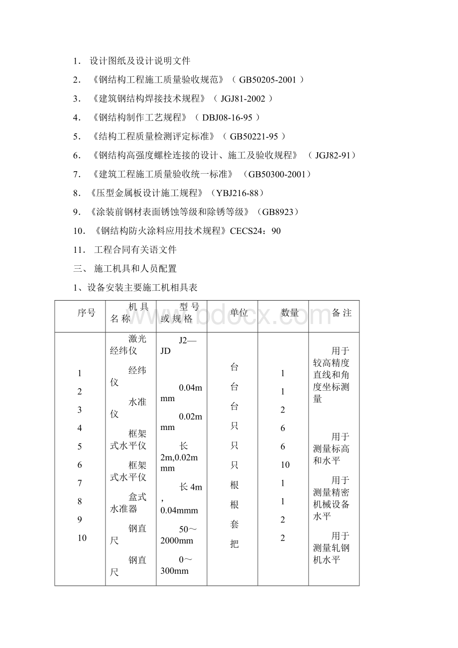 雪花啤酒淀粉库糖化车间钢结构厂房施工设计书.docx_第3页