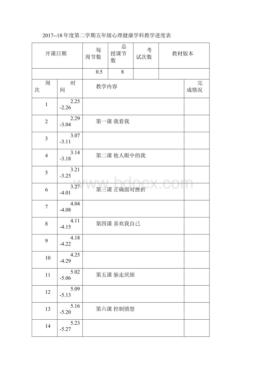 五年级下册心理健康教案Word格式文档下载.docx_第2页