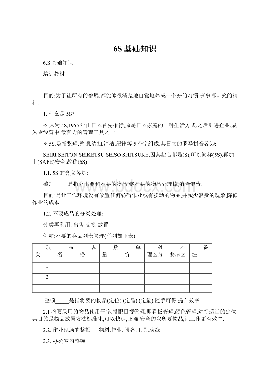 6S基础知识Word下载.docx