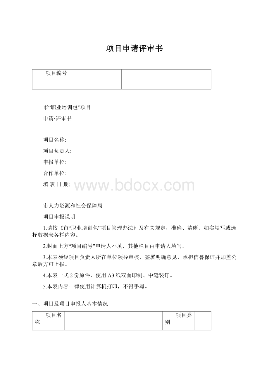 项目申请评审书Word文档下载推荐.docx