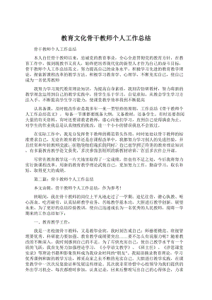 教育文化骨干教师个人工作总结.docx