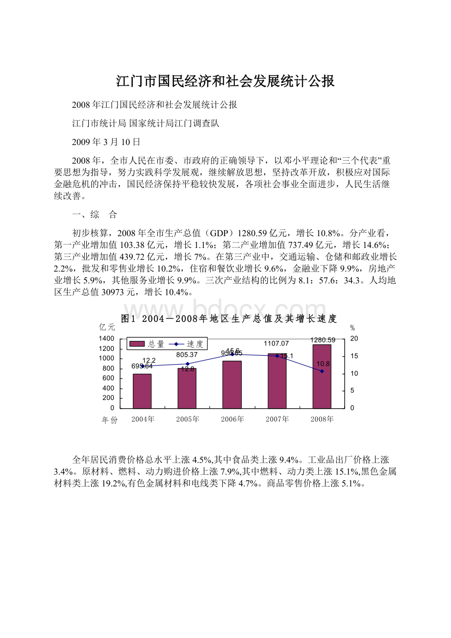 江门市国民经济和社会发展统计公报.docx_第1页