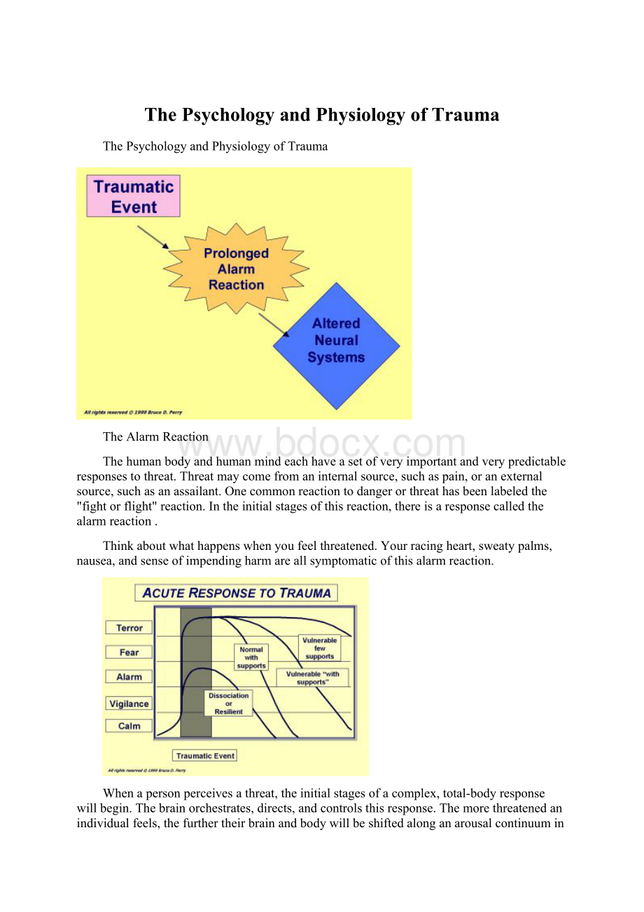 The Psychology and Physiology of Trauma.docx