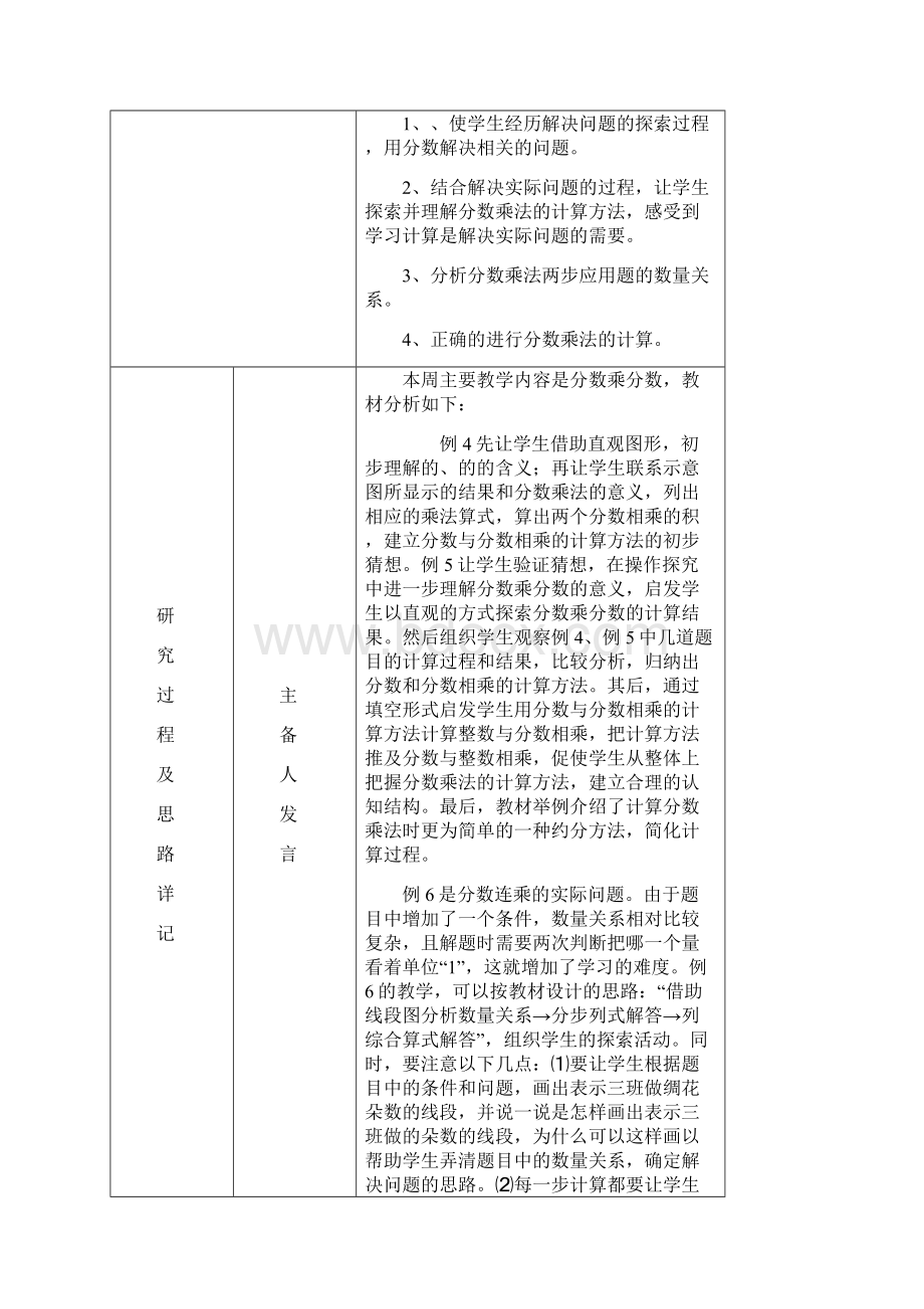 小学六年级数学上册集体备课记录表.docx_第2页