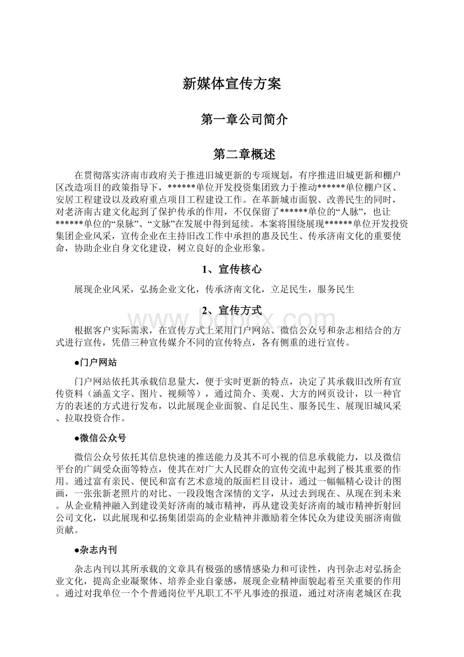 新媒体宣传方案Word下载.docx